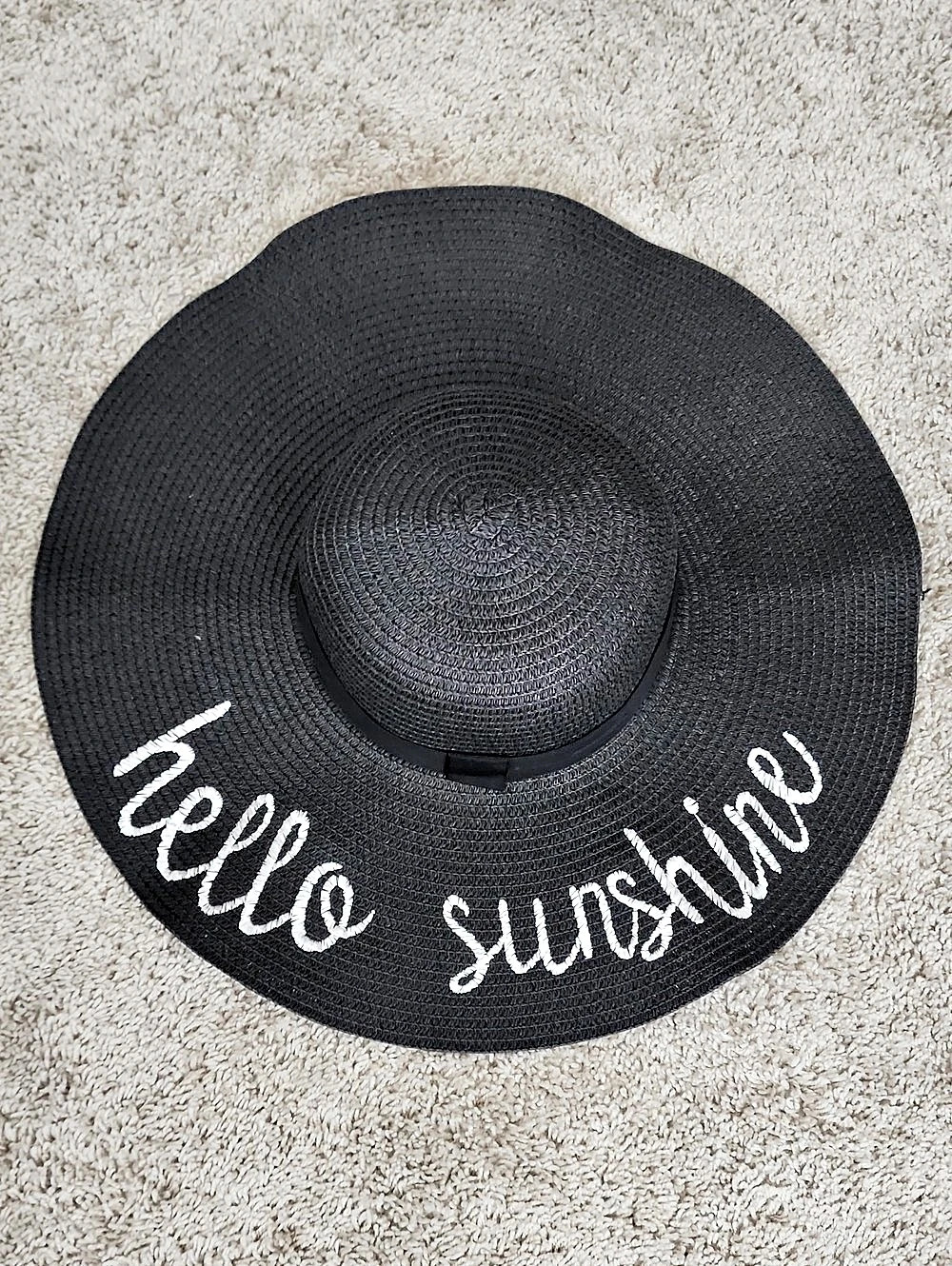 Black Hello Sunshine Wide Brim Hat Like New